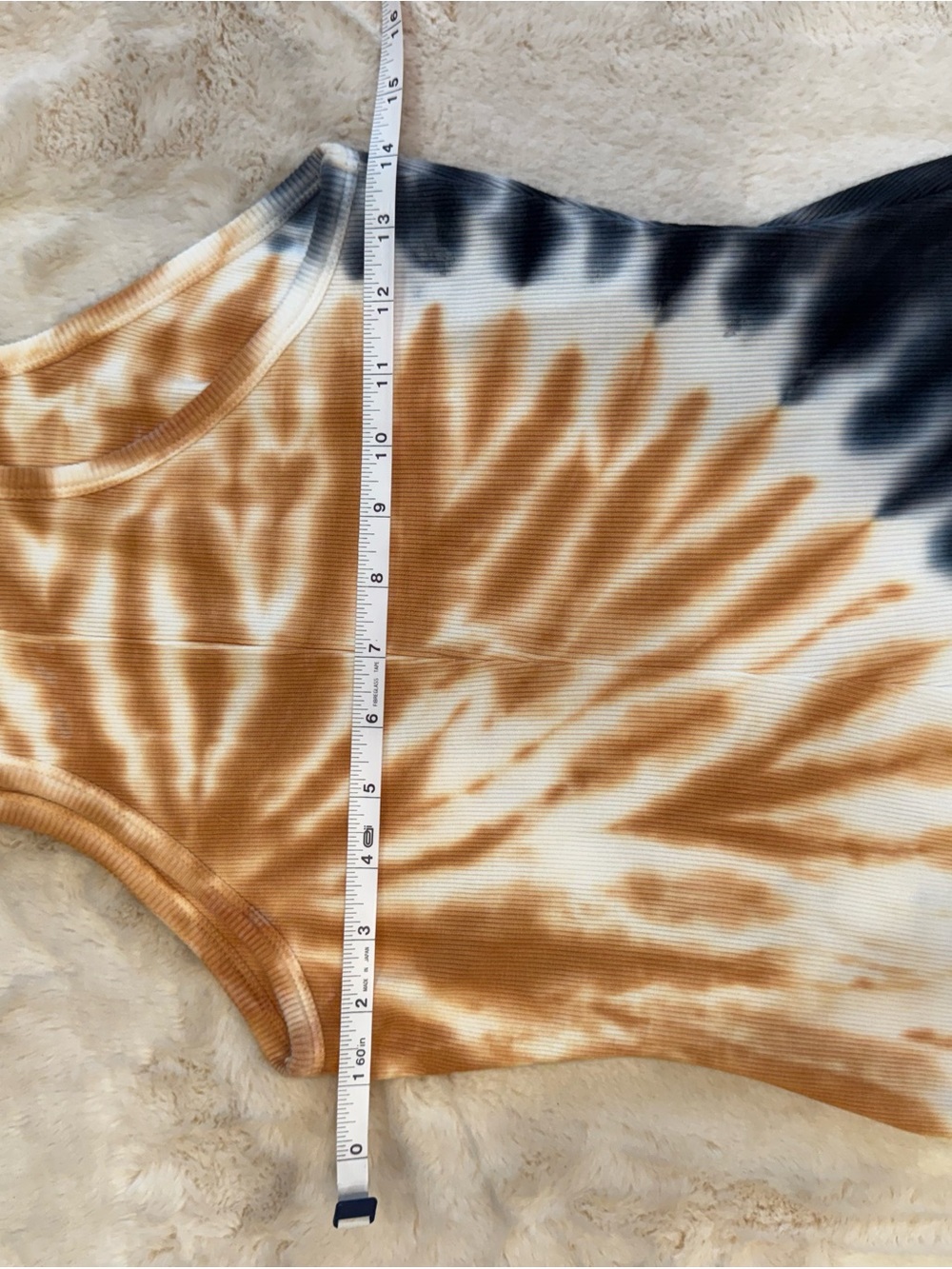 NWT, YFB S Ziggy ribbed tank. Current season. Tie dye wash in Navy, gold & cream - Picture 7 of 9